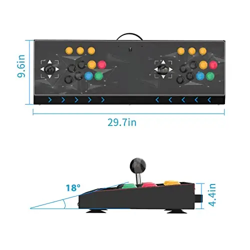 Arcade Fight Stick, 2 players PC Street Fighter Video Game Controller Fighting Joystick for PC, Nintendo Switch, NEOGEO Mini, NeoGeo Pro, PS3,Raspberry Pi, PS Classic, Android - Image 9