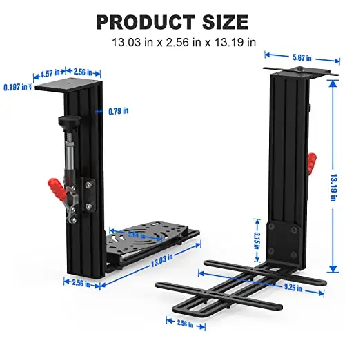 Hotas Desk Mount for Flight Simulator Controls Joystick, Throttle and Hotas Systems, Compatible with Logitech X56, X52, X52 Pro, Thrustmaster T-Flight Hotas, T 16000M, TCA, Airbus Joystick - 2 Pack - Image 5