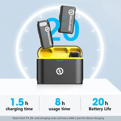 Hollyland Lark M1 Wireless Lavalier Microphone,Mini Lapel Mic Compatible with Smartphone/Camera/Laptop with Dual-Channel Recording, 656ft Transmission Range,20-Hour Battery Life - Image 4