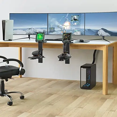 Hotas Desk Mount for Flight Simulator Controls Joystick, Throttle and Hotas Systems, Compatible with Logitech X56, X52, X52 Pro, Thrustmaster T-Flight Hotas, T 16000M, TCA, Airbus Joystick - 2 Pack - Image 6