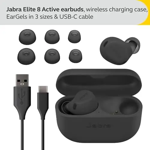 Jabra Elite 8 Active - Best and Most Advanced Sports Wireless Bluetooth Earbuds with Comfortable Secure Fit, Military Grade Durability, Active Noise Cancellation, Dolby Surround Sound – Dark Grey - Image 8