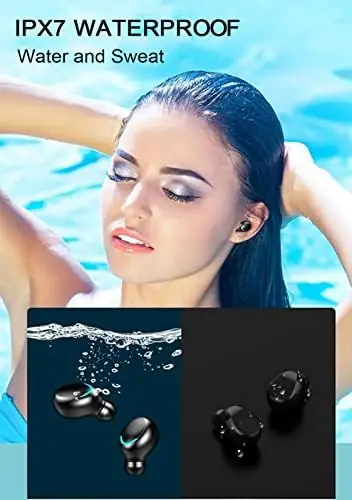 CRLKSSJX New Wireless Earbuds Bluetooth 5.1 Headset, IPX7 Waterproof, LED Battery Display auriculares,200 Hours Play time with Charging Box, 3D Stereo Audio Full Touch Screen Headset - Image 5