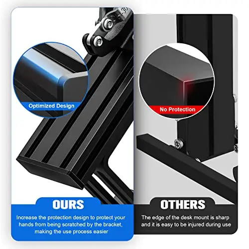Hotas Desk Mount for Flight Simulator Controls Joystick, Throttle and Hotas Systems, Compatible with Logitech X56, X52, X52 Pro, Thrustmaster T-Flight Hotas, T 16000M, TCA, Airbus Joystick - 2 Pack - Image 4