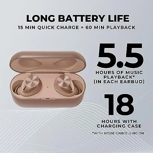 Technics HiFi True Wireless Multipoint Bluetooth Earbuds II, Active Noise Cancelling, 3 Device MultiPoint Connectivity, Impressive Call Quality, LDAC Compatible, EAH-AZ40M2-N (Rose Gold) - Image 6