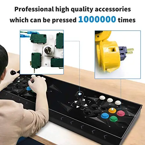 Arcade Fight Stick, 2 players PC Street Fighter Video Game Controller Fighting Joystick for PC, Nintendo Switch, NEOGEO Mini, NeoGeo Pro, PS3,Raspberry Pi, PS Classic, Android - Image 5