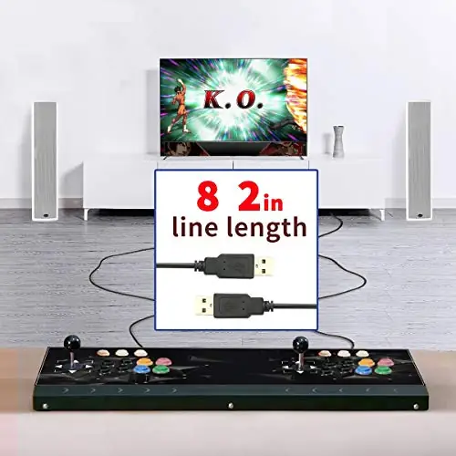 Arcade Fight Stick, 2 players PC Street Fighter Video Game Controller Fighting Joystick for PC, Nintendo Switch, NEOGEO Mini, NeoGeo Pro, PS3,Raspberry Pi, PS Classic, Android - Image 3