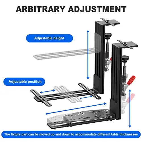 Hotas Desk Mount for Flight Simulator Controls Joystick, Throttle and Hotas Systems, Compatible with Logitech X56, X52, X52 Pro, Thrustmaster T-Flight Hotas, T 16000M, TCA, Airbus Joystick - 2 Pack - Image 2