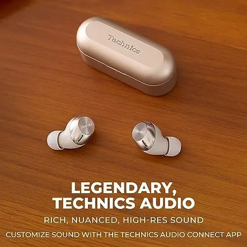 Technics HiFi True Wireless Multipoint Bluetooth Earbuds II, Active Noise Cancelling, 3 Device MultiPoint Connectivity, Impressive Call Quality, LDAC Compatible, EAH-AZ40M2-N (Rose Gold) - Image 2