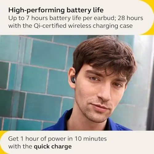 Jabra Elite 5 True Wireless in-Ear Bluetooth Earbuds - Hybrid Active Noise Cancellation (ANC), 6 Built-in Microphones for Clear Calls, Small Ergonomic Fit and 6mm Speakers – Black, Amazon Exclusive - Image 4