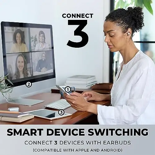 Technics HiFi True Wireless Multipoint Bluetooth Earbuds II, Active Noise Cancelling, 3 Device MultiPoint Connectivity, Impressive Call Quality, LDAC Compatible, EAH-AZ40M2-N (Rose Gold) - Image 4